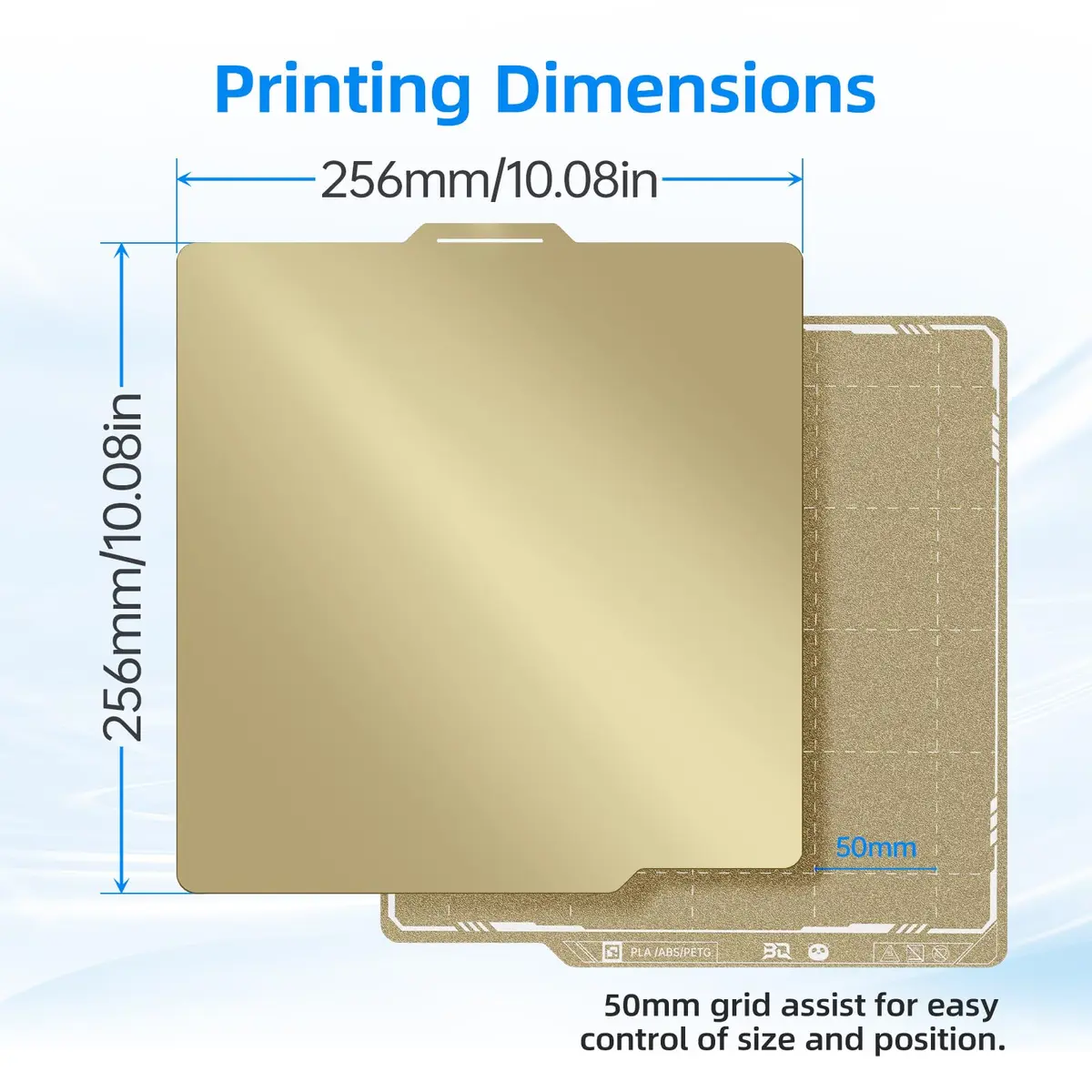 BIQU PyroGrip Smooth PEI+Textured PEI Build Plate 257x257mm | Double Sided Spring Steel Sheet for Bambu Lab Printers - view 7