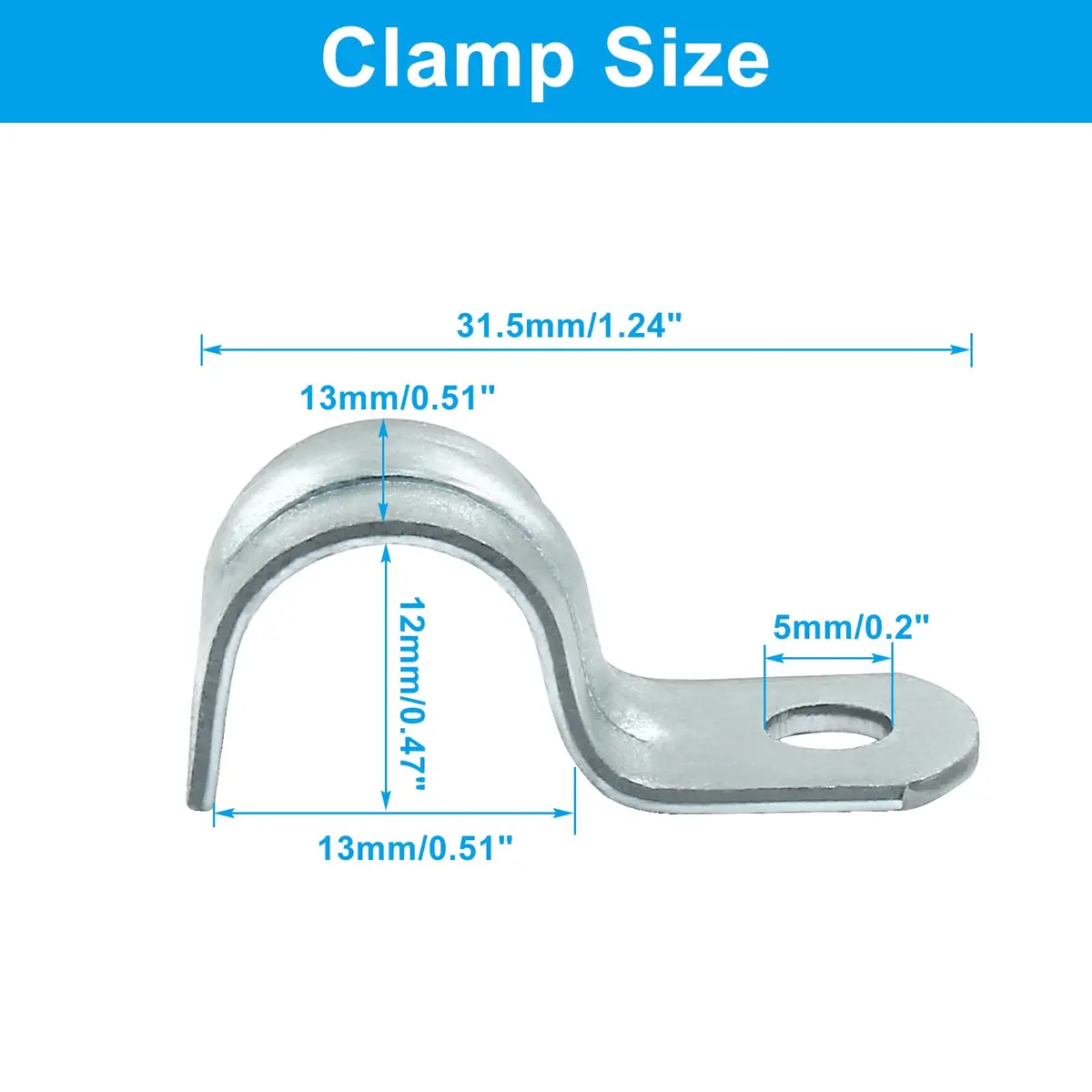 Biaungdo M12 1/2 Inch Rigid Pipe Strap, 30 Pcs, Zinc Plated Steel | Heavy Duty Conduit Clamp for Pipes & Cables - view 2