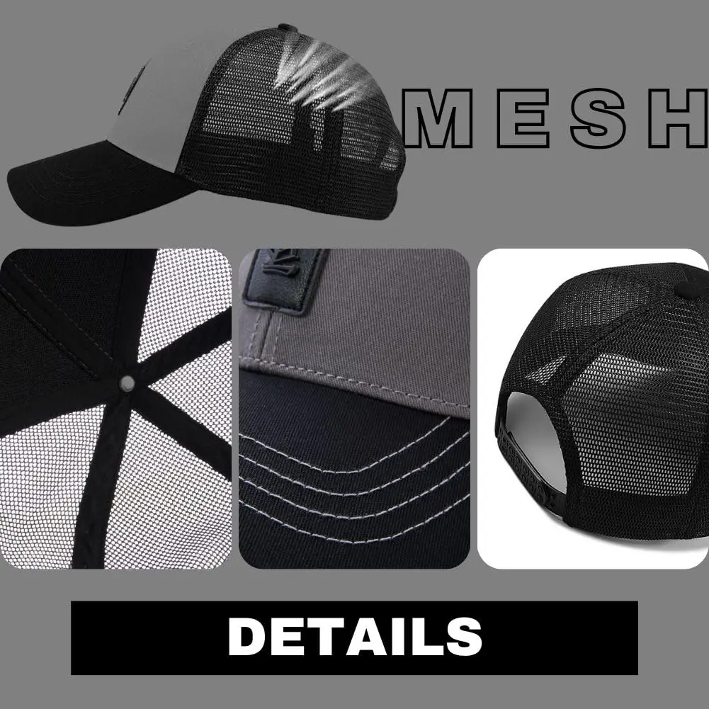 FASHIXD Big Head Oversize Mesh Baseball Cap for Men | XXL Sun Hat with Adjustable Buckle - view 4