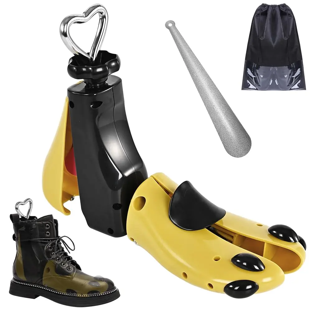 eachway Shoe Stretcher Women Men Adjustable Width Length for Wide Feet (L Men's 10-14) Yellow | Custom Fit Relief - main product image
