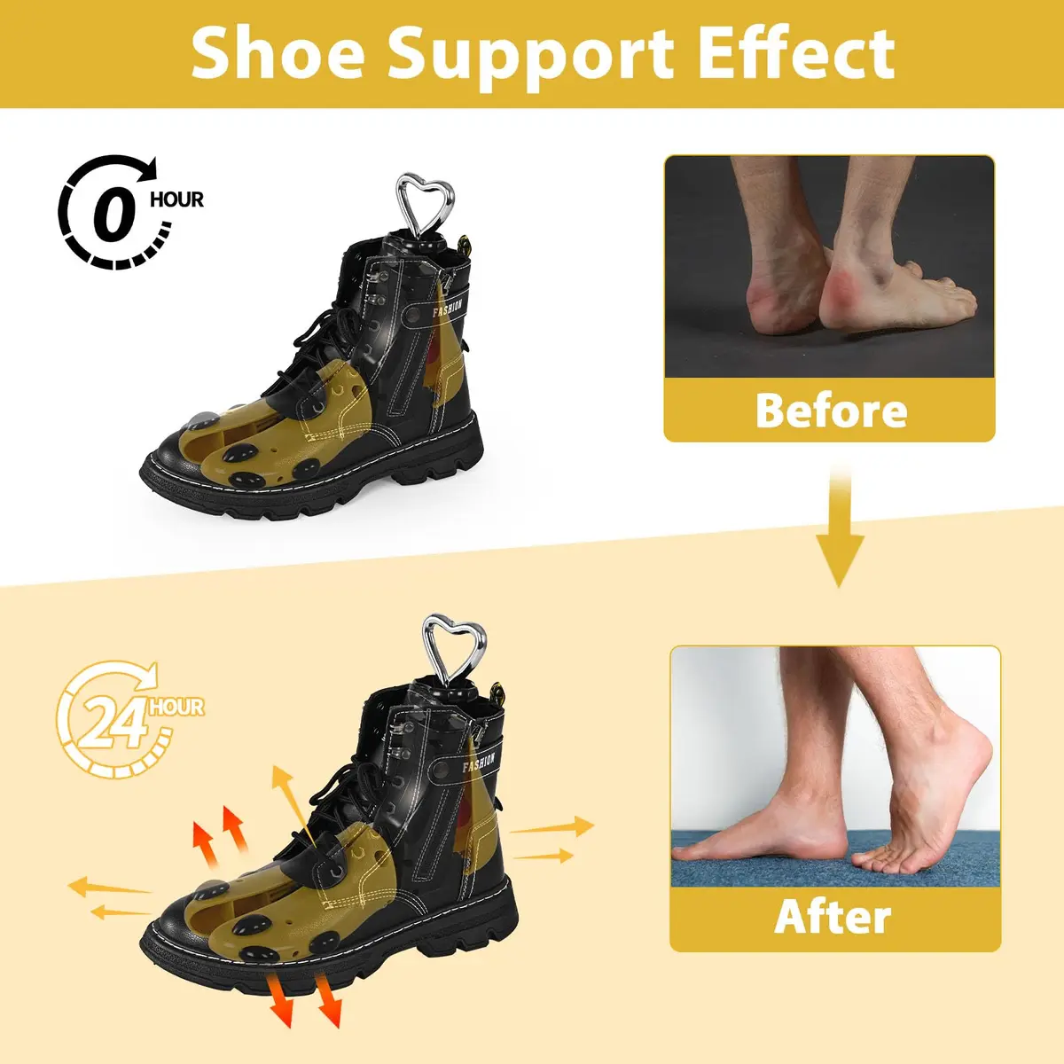 eachway Shoe Stretcher Women Men Adjustable Width Length for Wide Feet (L Men's 10-14) Yellow | Custom Fit Relief - view 6