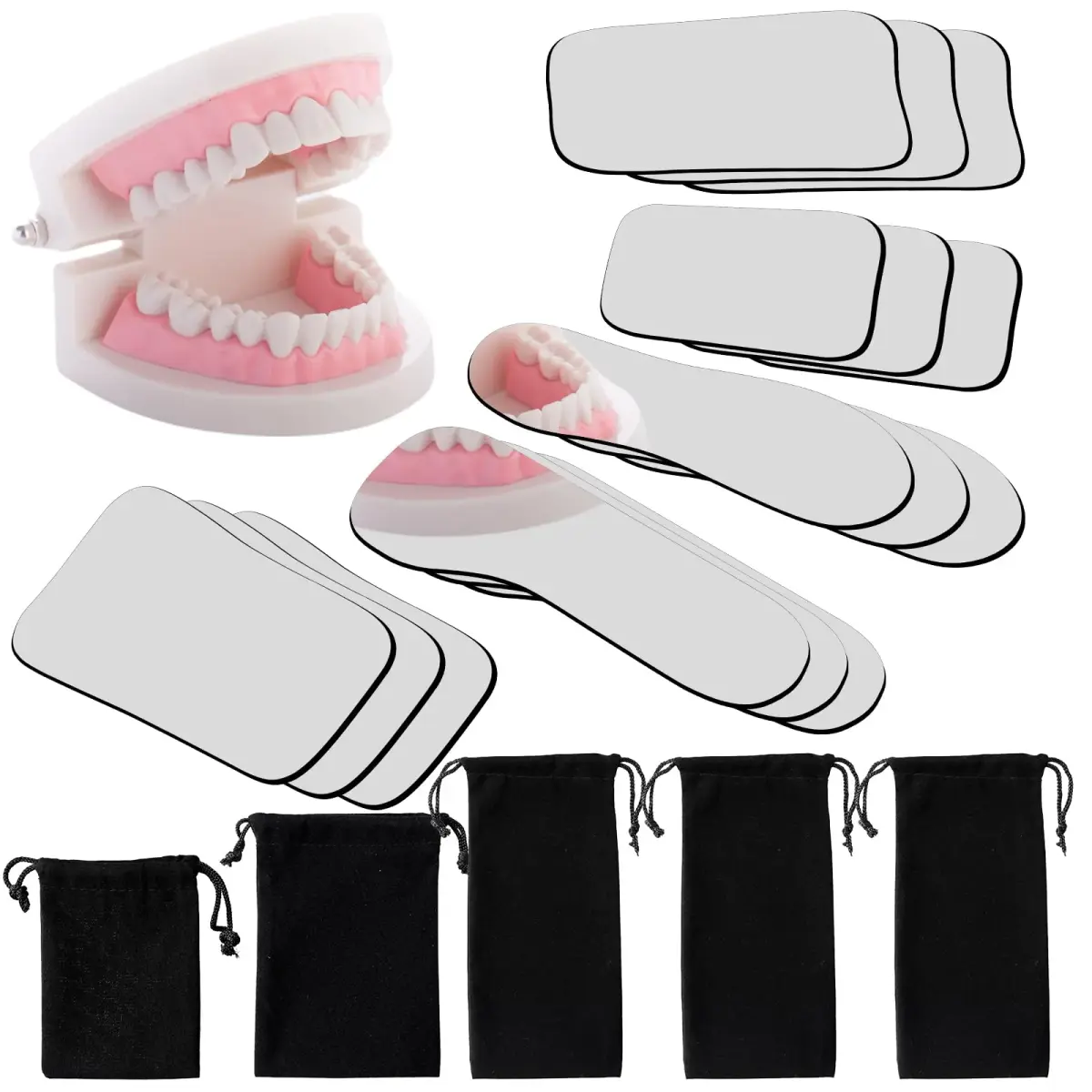 Frienda 30Pcs Dental Photography Intraoral Mirror Set | 5 Shapes for Oral Checks & Photography - main product image