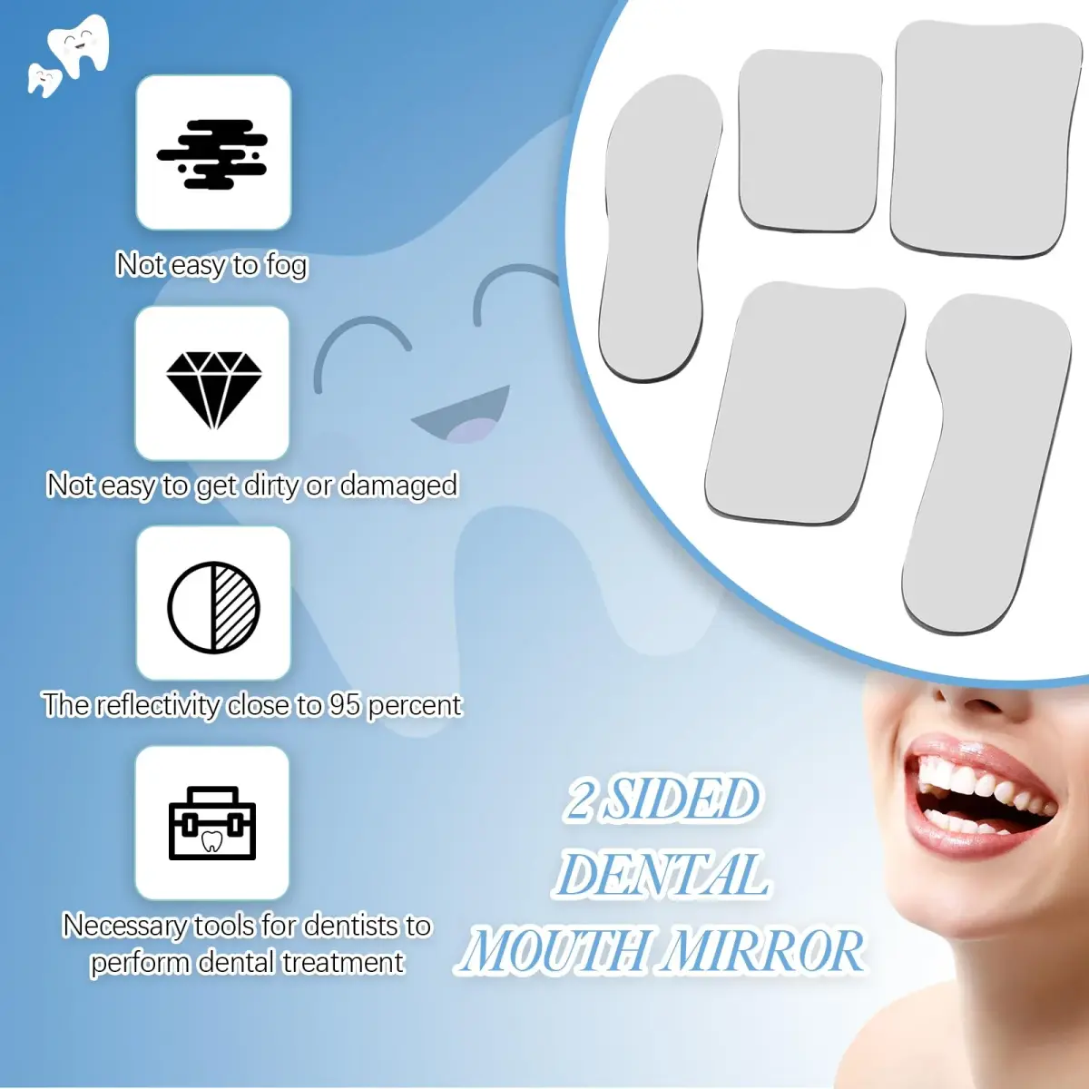 Frienda 30Pcs Dental Photography Intraoral Mirror Set | 5 Shapes for Oral Checks & Photography - view 4