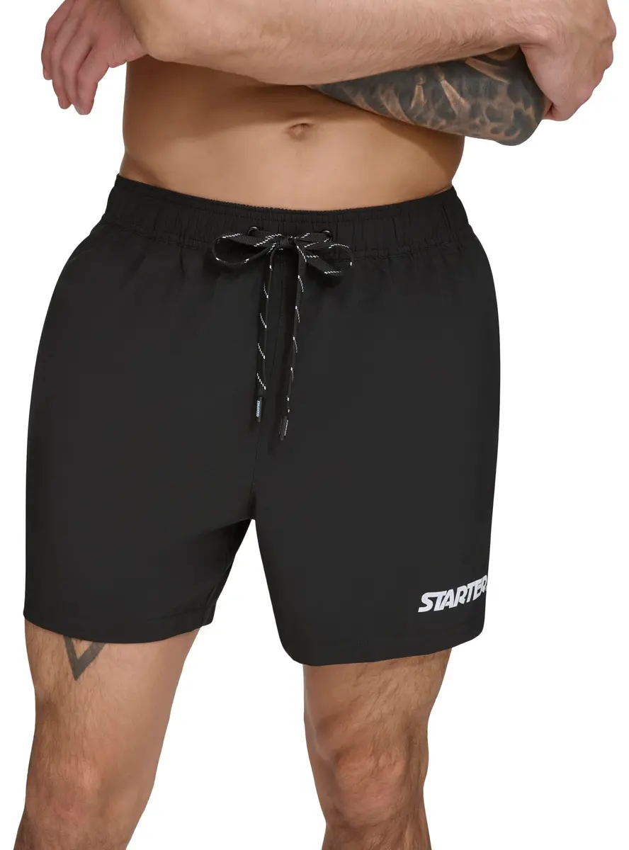 STARTER Men's Swim Trunk Black | UPF 40+ Quick Dry Stretch Volley - main product image