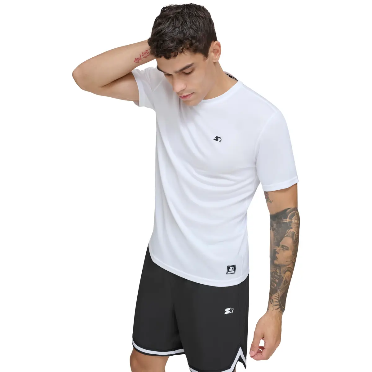 STARTER Men's Quick Dry UPF 40+ Short Sleeve Active Top, New White, Large | Lightweight, Breathable & Water-Resistant - main product image
