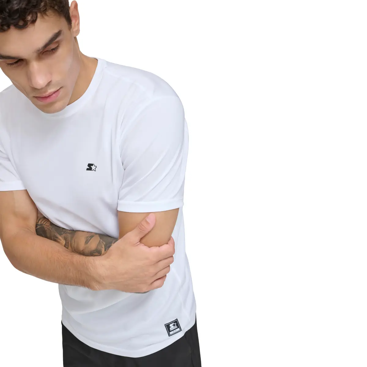 STARTER Men's Quick Dry UPF 40+ Short Sleeve Active Top, New White, Large | Lightweight, Breathable & Water-Resistant - view 3