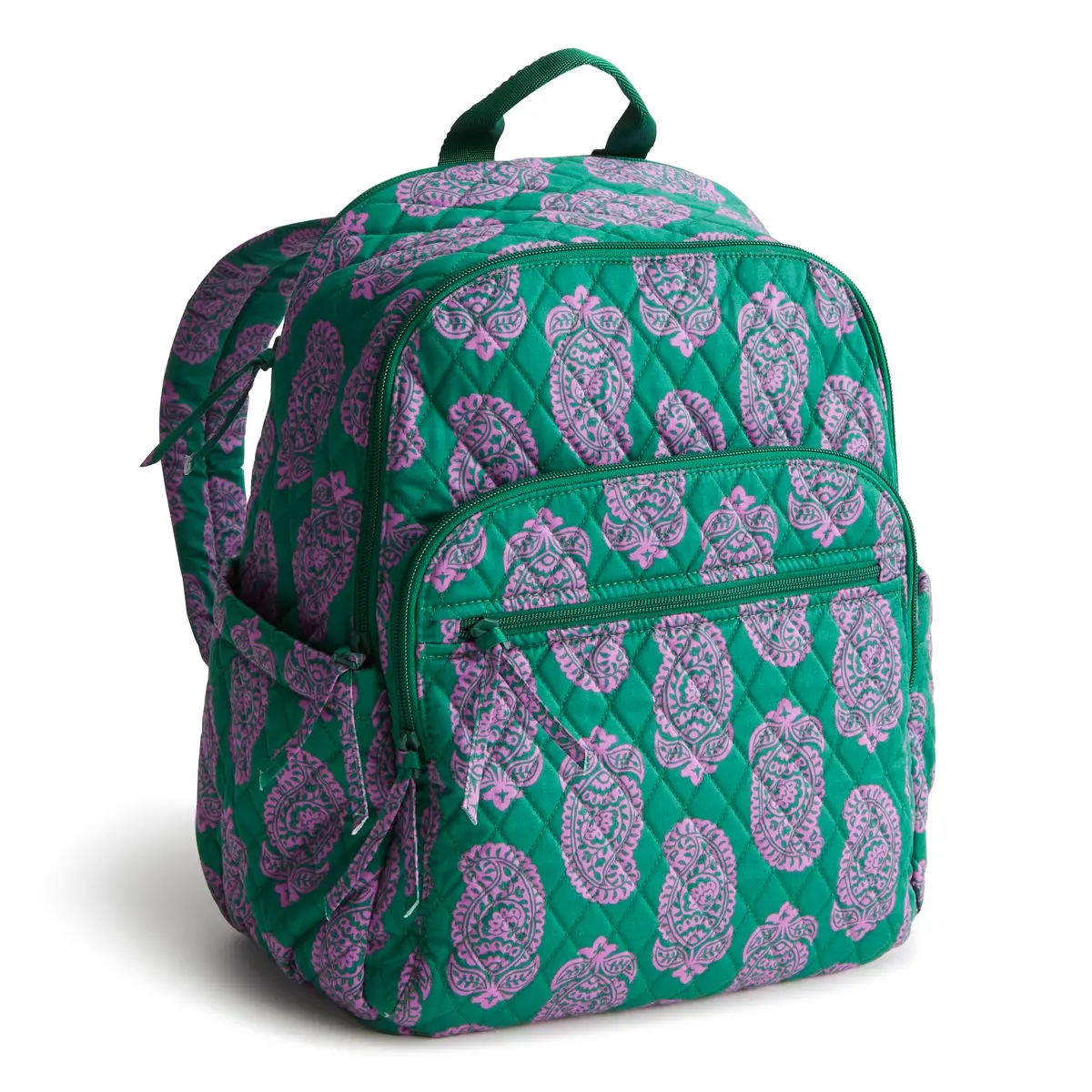 Vera Bradley Bancroft Backpack - Premium Cotton, Paisley Green Jacket | Spacious, Water-Resistant, 15" Laptop - main product image
