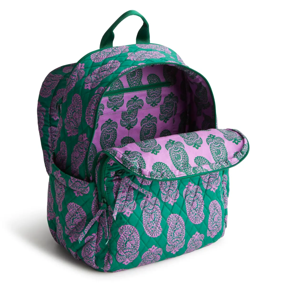 Vera Bradley Bancroft Backpack - Premium Cotton, Paisley Green Jacket | Spacious, Water-Resistant, 15" Laptop - view 3