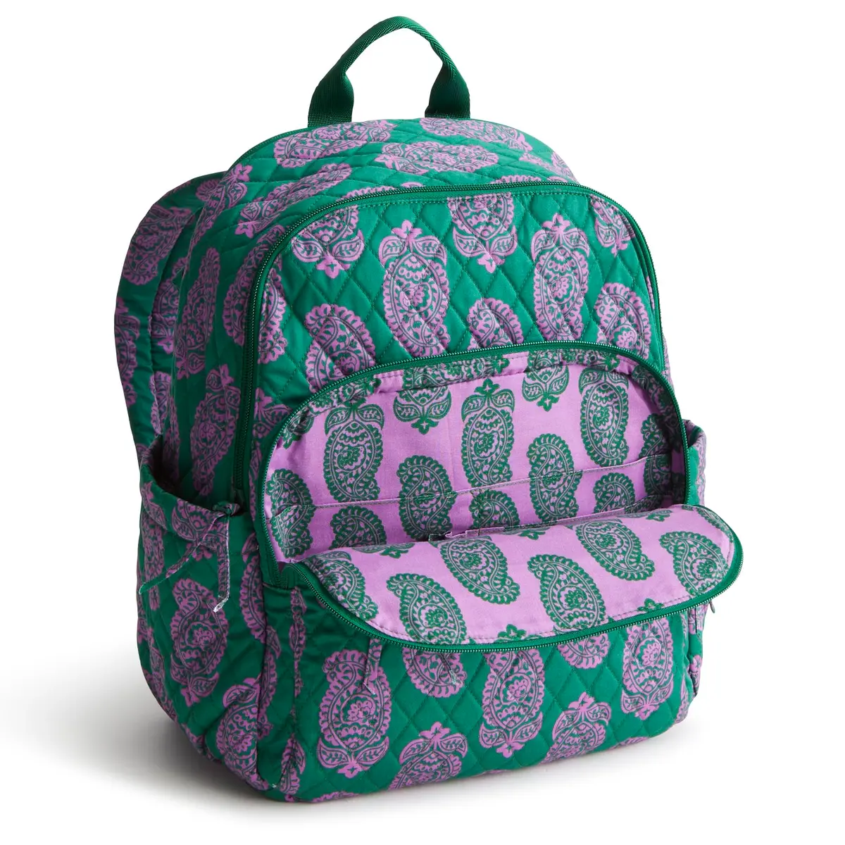 Vera Bradley Bancroft Backpack - Premium Cotton, Paisley Green Jacket | Spacious, Water-Resistant, 15" Laptop - view 4
