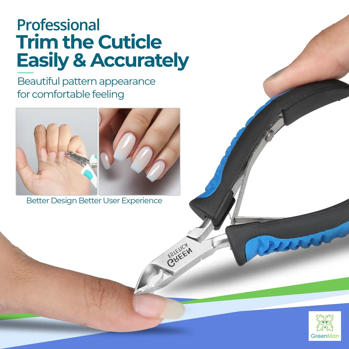 GREEN ESTETICA Stainless Steel Cuticle Nipper 4.5 inch | Precision Nail Tool for Pain-Free Cuticle Care - view 6