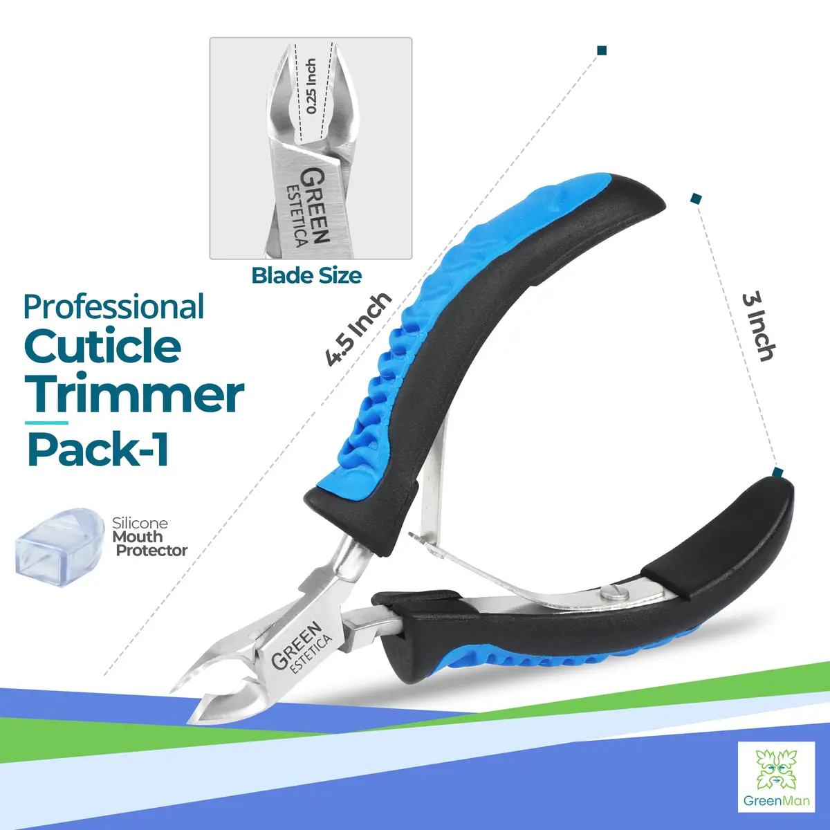 GREEN ESTETICA Stainless Steel Cuticle Nipper 4.5 inch | Precision Nail Tool for Pain-Free Cuticle Care - view 2