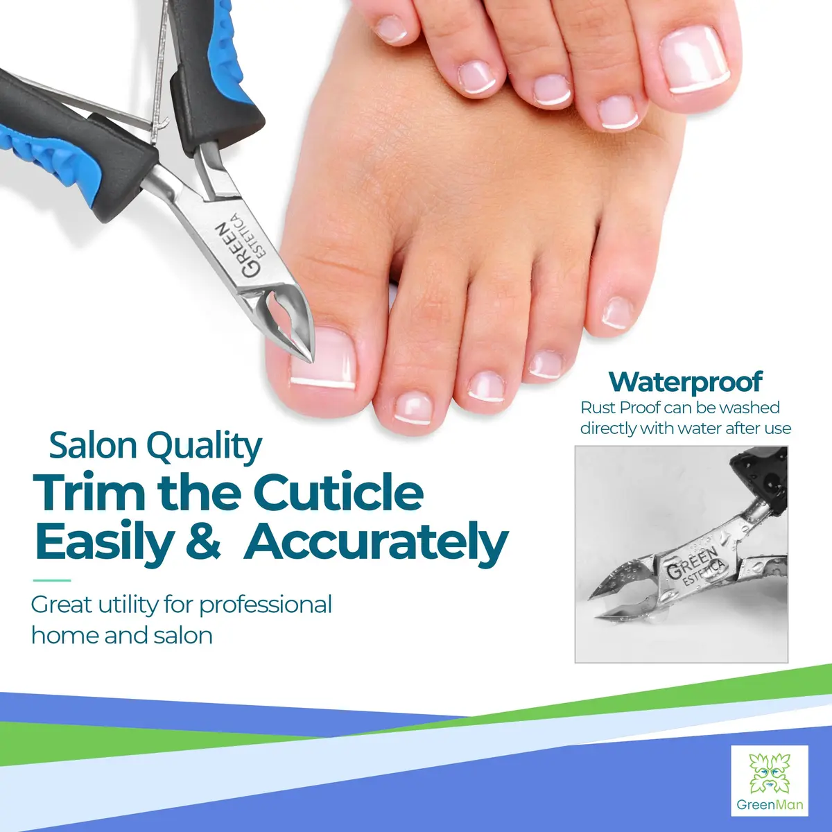 GREEN ESTETICA Stainless Steel Cuticle Nipper 4.5 inch | Precision Nail Tool for Pain-Free Cuticle Care - view 3
