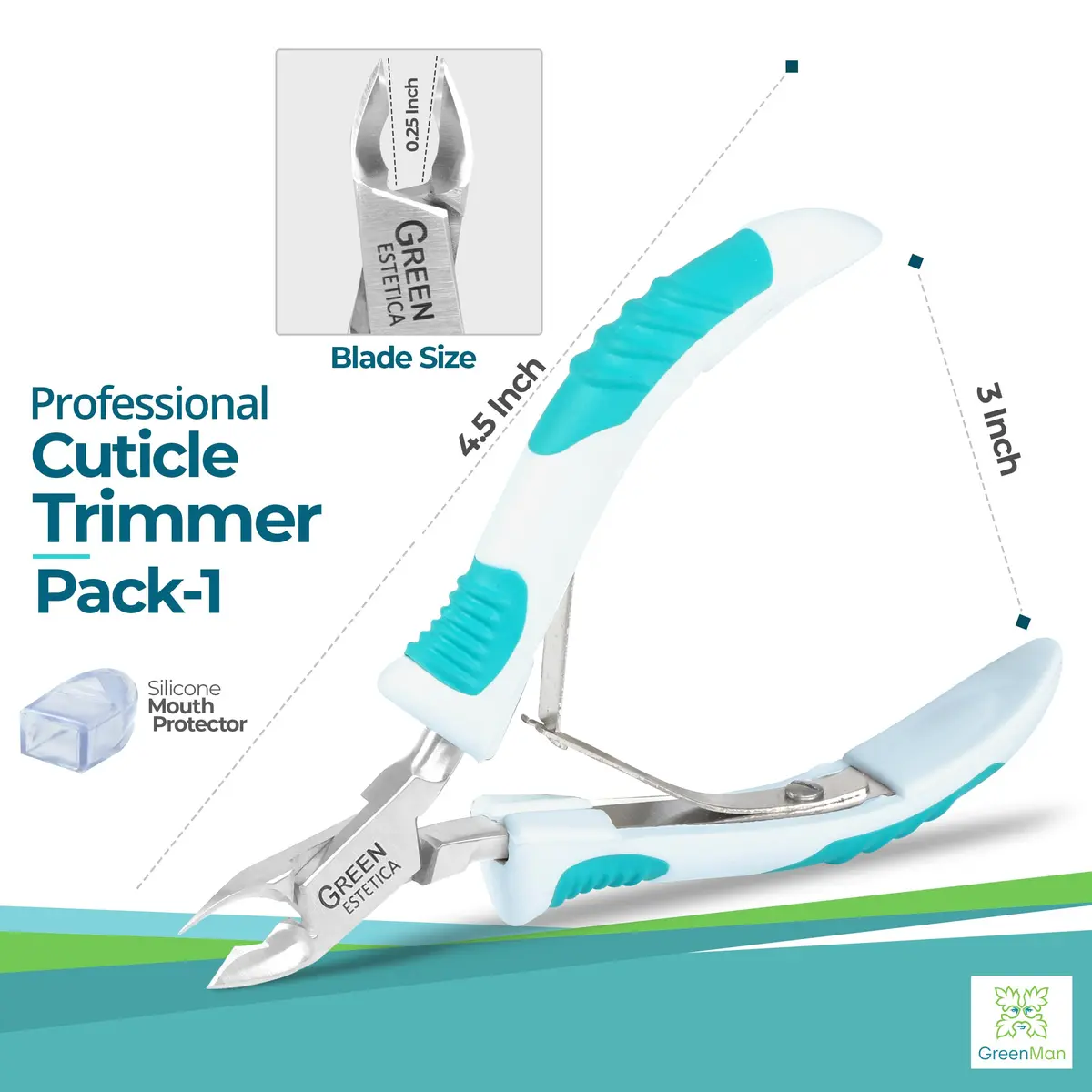GREEN ESTETICA Cuticle Trimmer Stainless Steel | Pain-Free Nail Care Tool - view 2