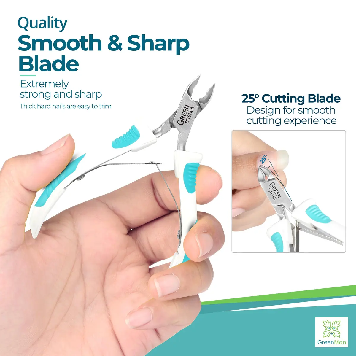 GREEN ESTETICA Cuticle Trimmer Stainless Steel | Pain-Free Nail Care Tool - view 4