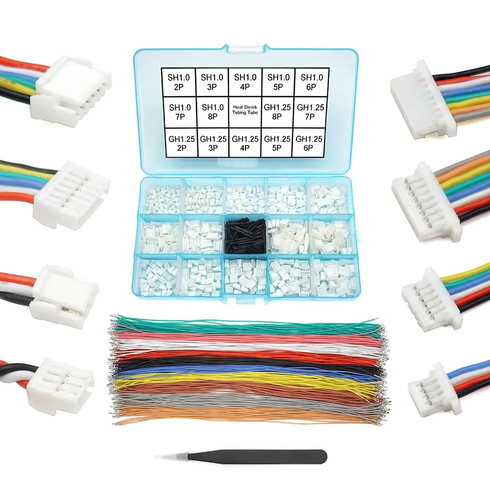 elechawk GH1.25 to SH1.0 Pre-Crimped Cables & Connectors Kit | Compatible with Pixhawk Flight Controllers - main product image
