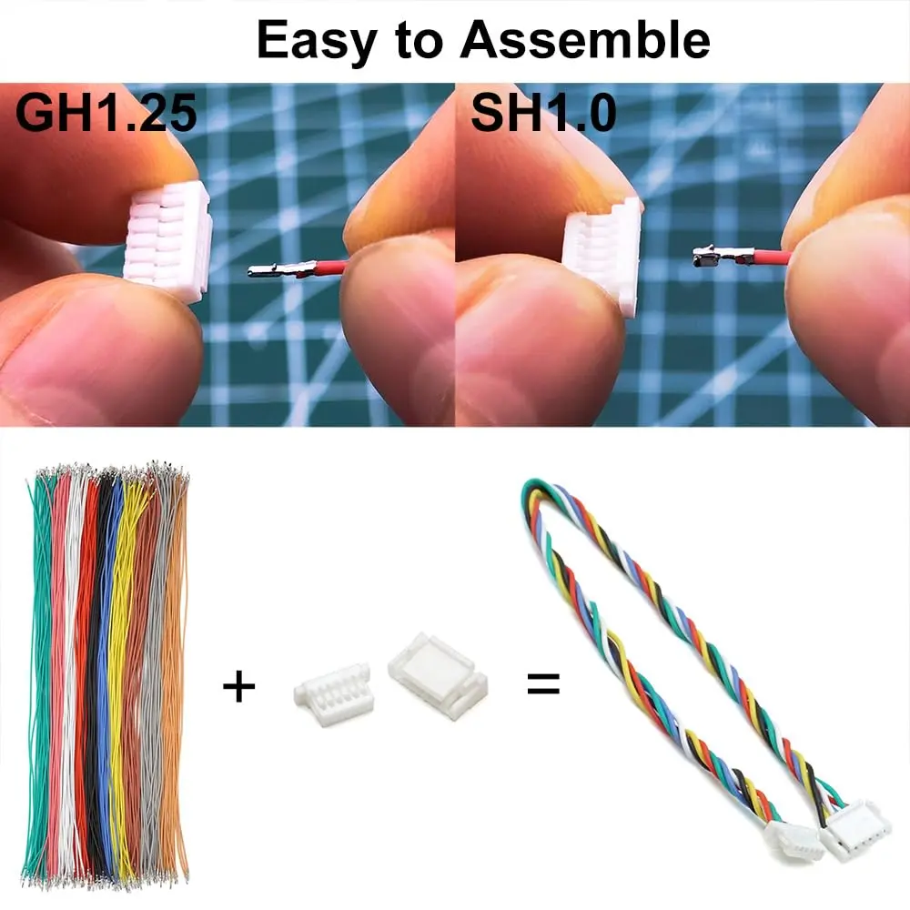 elechawk GH1.25 to SH1.0 Pre-Crimped Cables & Connectors Kit | Compatible with Pixhawk Flight Controllers - view 2