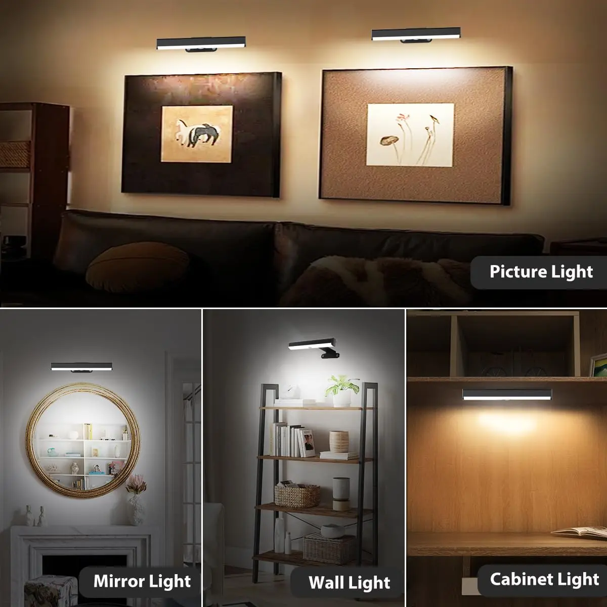 EUIOKUN 2PACK Picture Lights LED Battery Operated Wall Light | Wireless, Dimmable, Remote Control - view 2