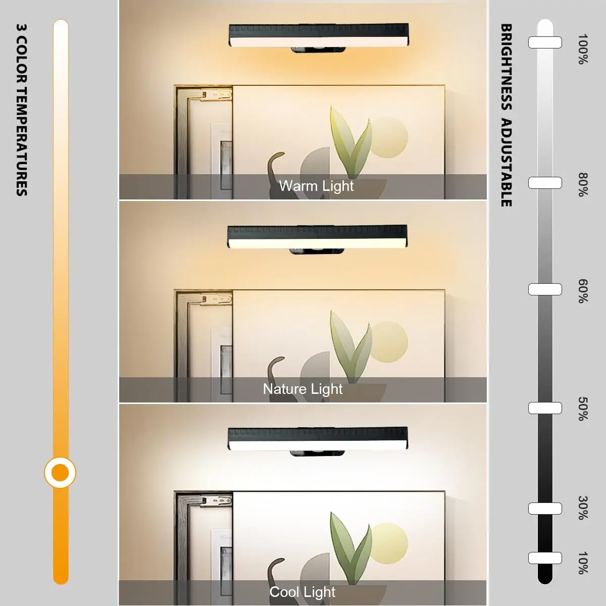 EUIOKUN 2PACK Picture Lights LED Battery Operated Wall Light | Wireless, Dimmable, Remote Control - view 3