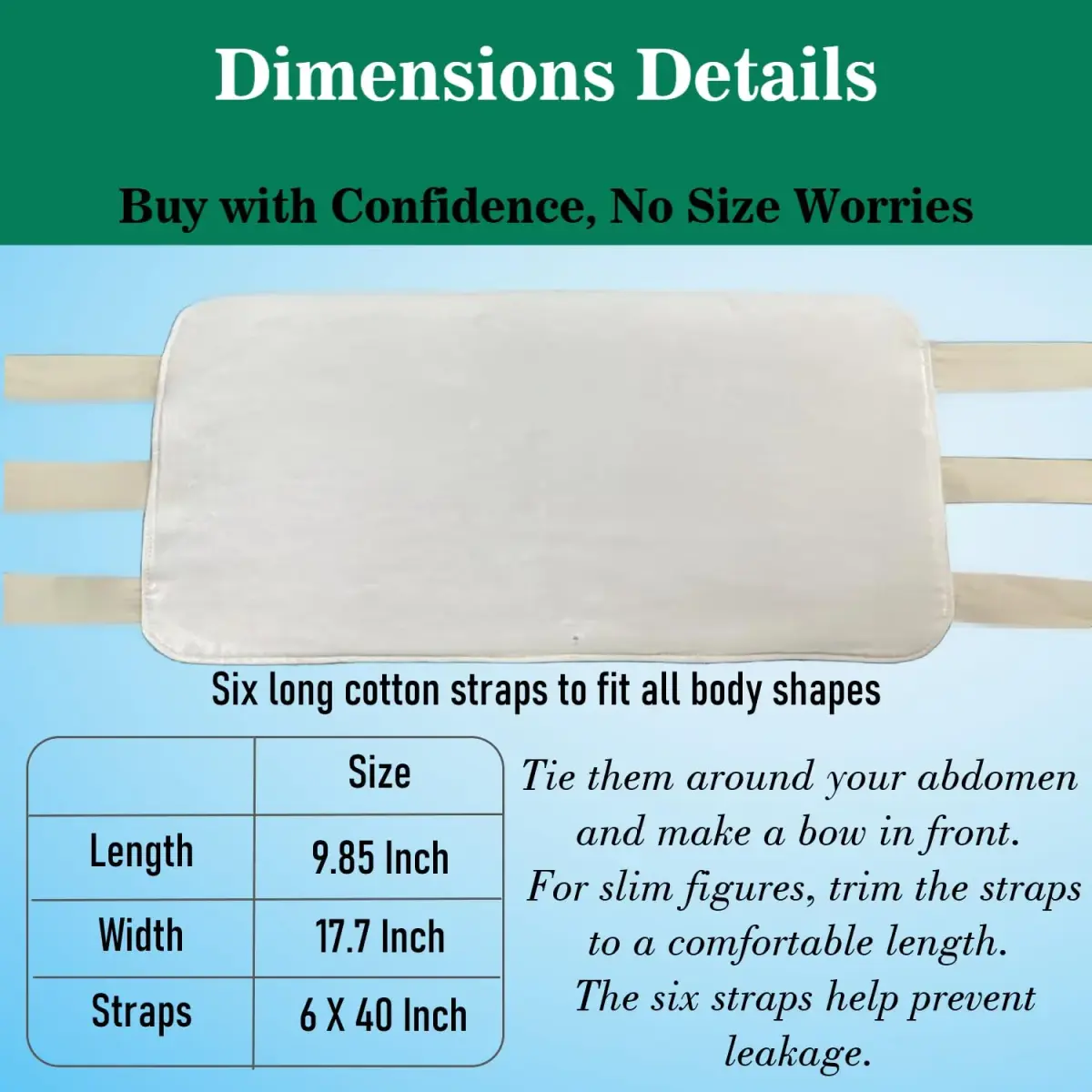 Cogetoro Organic Castor Oil Pack Wrap with 6 Adjustable Straps | Reusable Cotton Compress for Liver Detox & Belly - view 2