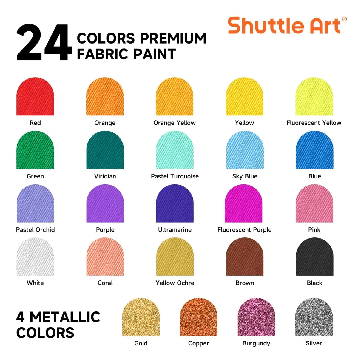 Shuttle Art Fabric Paint 24 Colors | Permanent & Washable Textile Paint for DIY Crafts - view 3