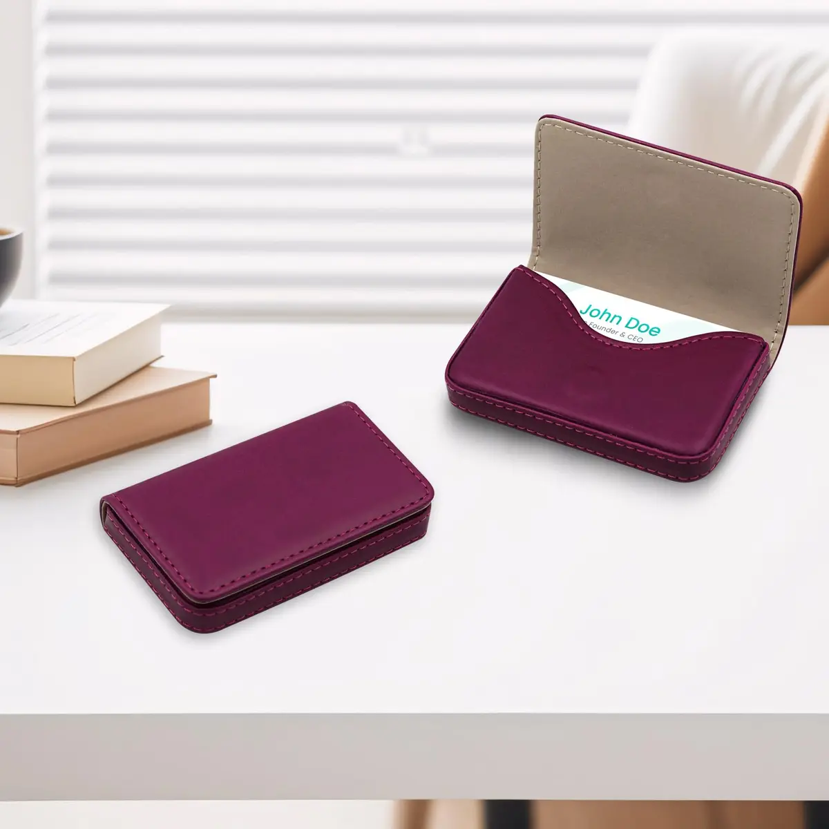 AI-DEE RFID Blocking Wallet Minimalist Leather Business Credit Card Holder 8.9cm (3.5in) | Slim Card Case for Men & Women - view 5