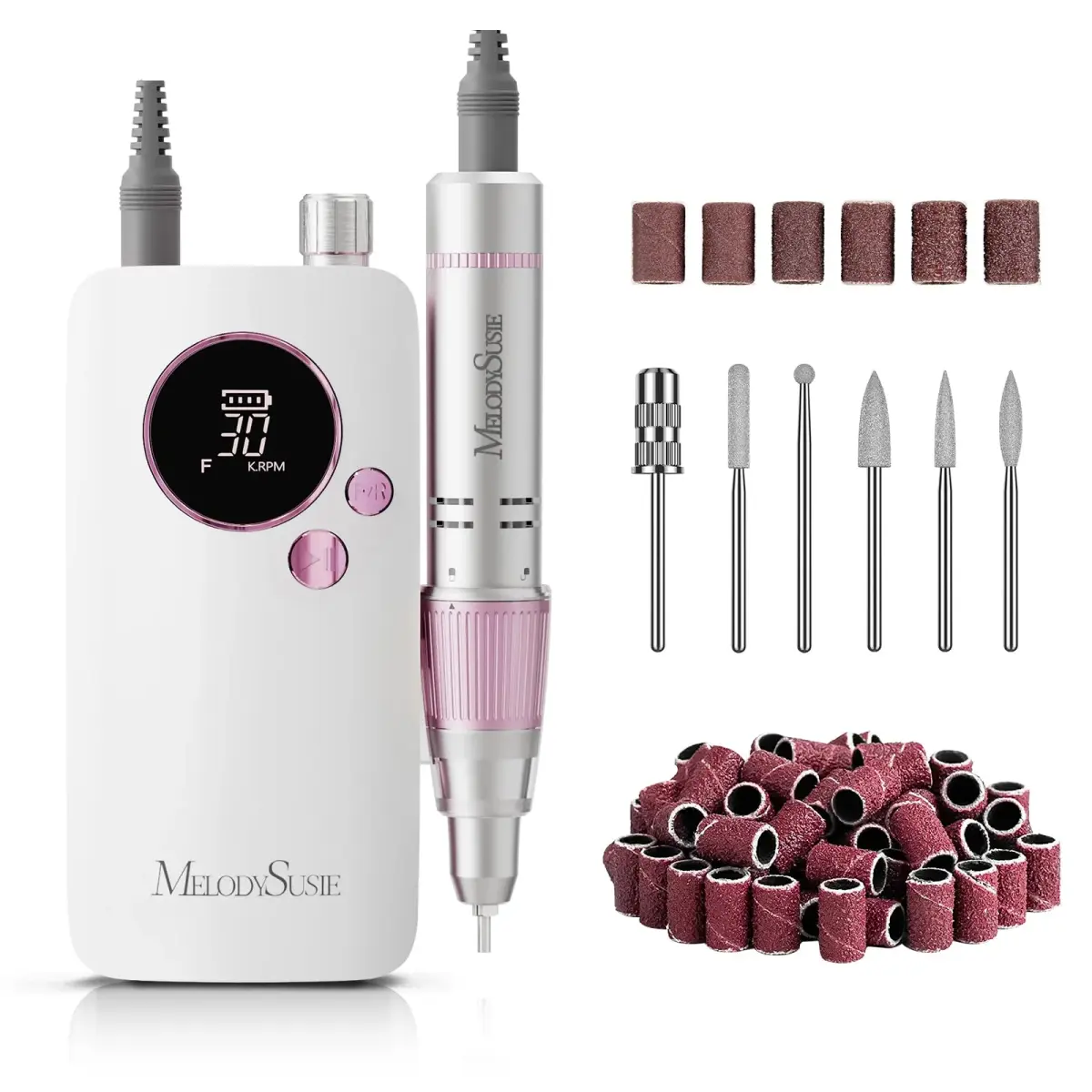 MelodySusie SC320F Rechargeable Nail Drill 30000RPM | Beginner-Friendly E-File for Manicure Shaping & Gel Removal - main product image