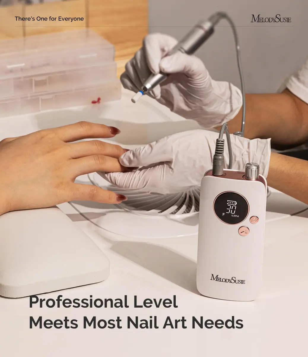 MelodySusie SC320F Rechargeable Nail Drill 30,000 RPM Rose | Beginner-Friendly Cordless Efile with HD LED Display - view 5