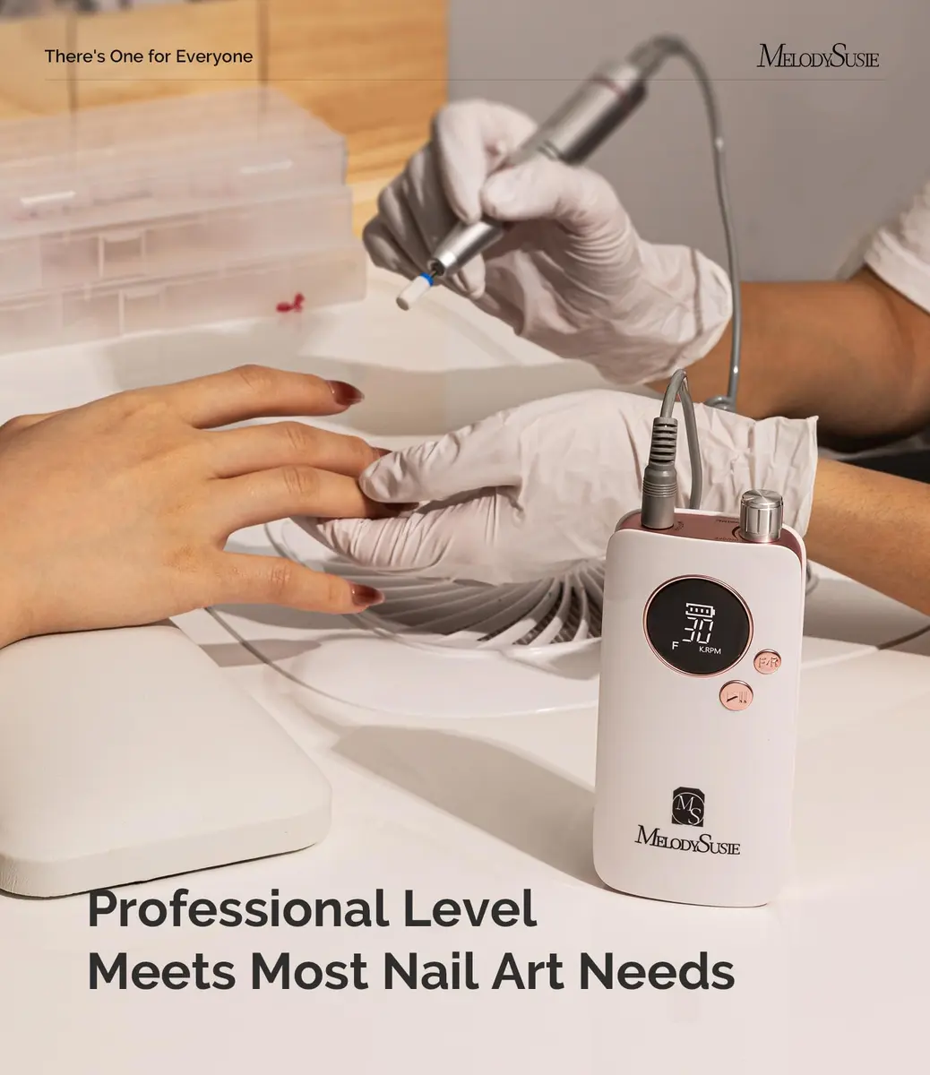 MelodySusie SC320F Rechargeable Nail Drill 30,000 RPM Rose | Beginner-Friendly Cordless Efile with HD LED Display - view 6