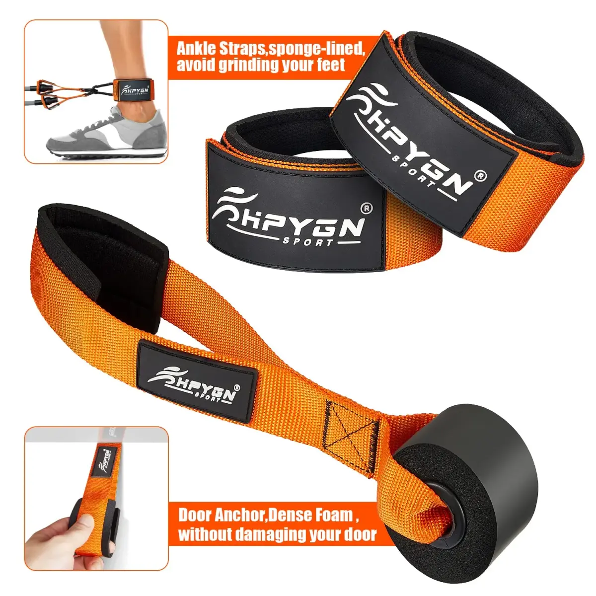 HPYGN Heavy Resistance Bands Set with Handles, 420LBS Total Tension | Workout Bands for Men, Strength Training Home Gym Equipment - view 3