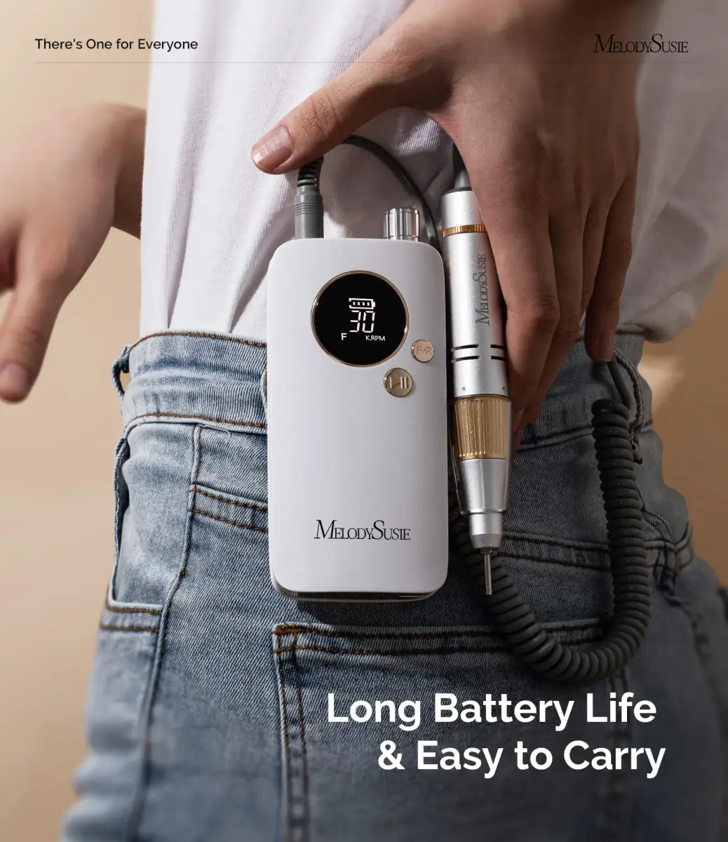 MelodySusie SC320F Rechargeable Nail Drill 30,000 RPM, 95g (Aluminum) | Beginner-Friendly Electric Nail File with HD LED Display - view 2
