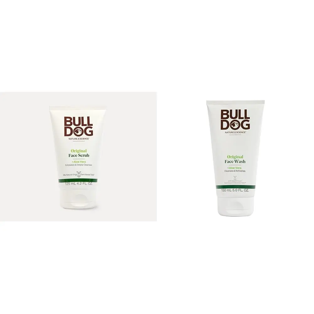 Bulldog Skincare Original Face Scrub & Wash Bundle 4.2oz & 5oz | Natural Men's Skin Care - main product image