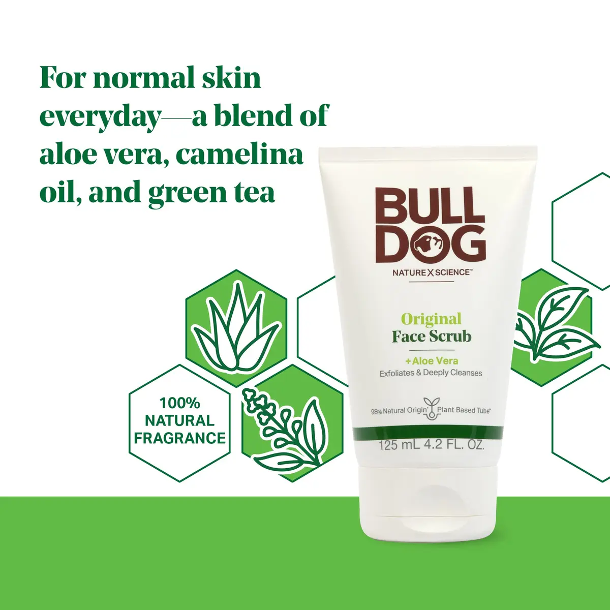 Bulldog Skincare Original Face Scrub & Wash Bundle 4.2oz & 5oz | Natural Men's Skin Care - view 3