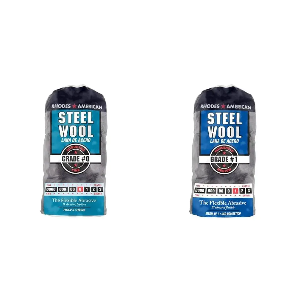 Homax Steel Wool Pads #0 Fine & #1 Medium Grade (24-Pack) | For Cleaning, Polishing, and Refinishing - main product image