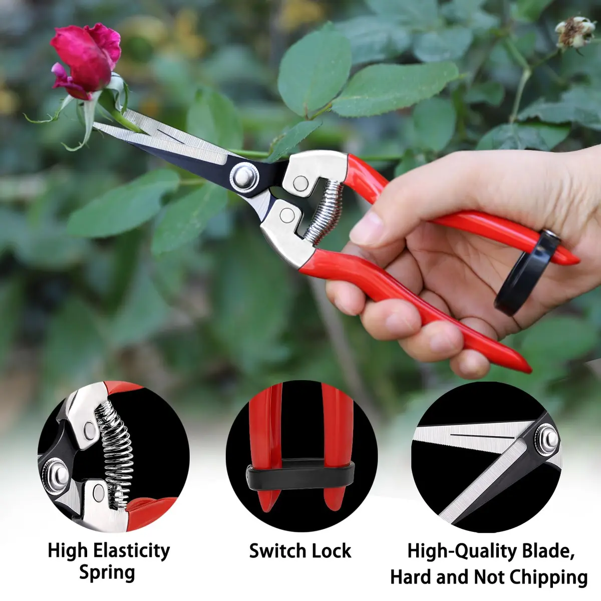 Kynup 3Pack Pruning Shears, Garden Shears, Pruning Shears for Gardening, Gardening Shears Scissors Clippers, Garden Tools Set with Gloves, Stainless Steel, Soft Grip Handle - view 5