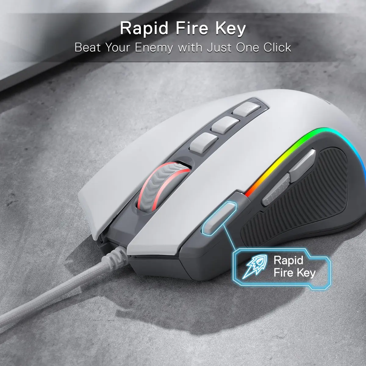 Redragon M612 Wired RGB Optical Gaming Mouse 8000 DPI, 170g (6oz) | 9 Programmable Buttons, 5 DPI Levels - view 6
