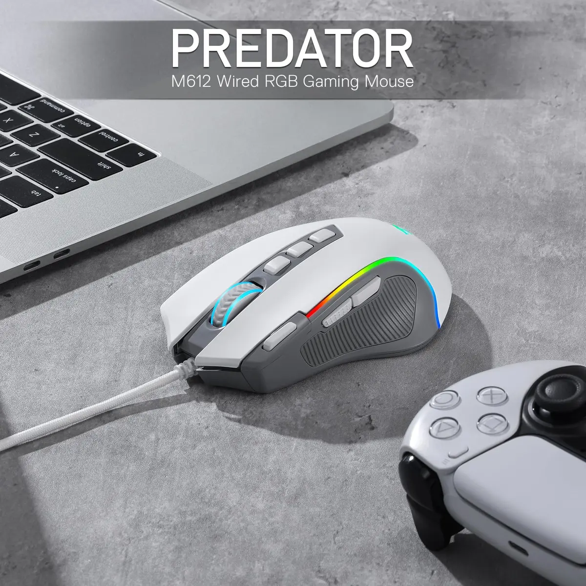 Redragon M612 Wired RGB Optical Gaming Mouse 8000 DPI, 170g (6oz) | 9 Programmable Buttons, 5 DPI Levels - view 8