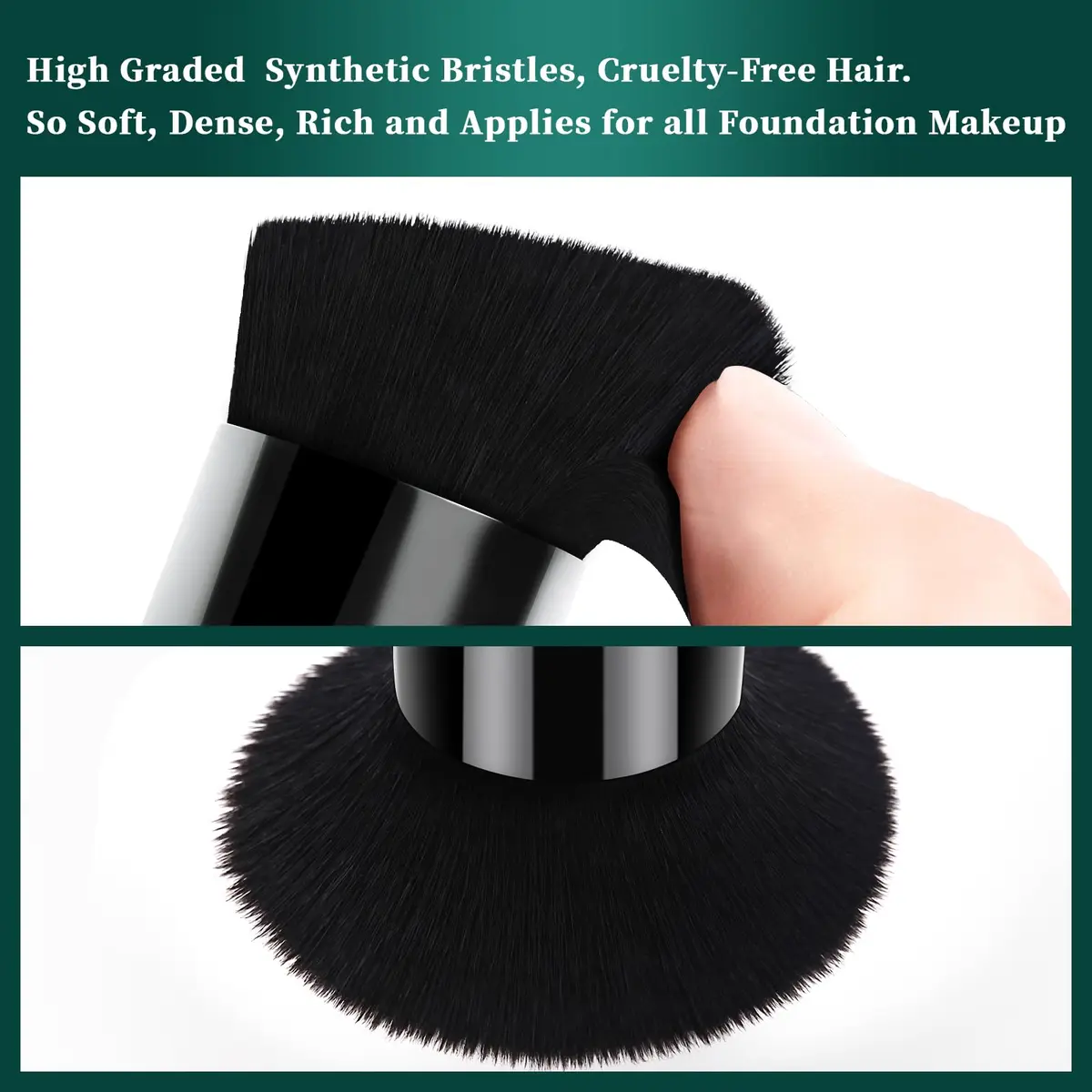 EVRCHGIEA Foundation Brush Flat Top Kabuki for Liquid, Cream & Powder | Travel Size Face Blending Brush - view 6