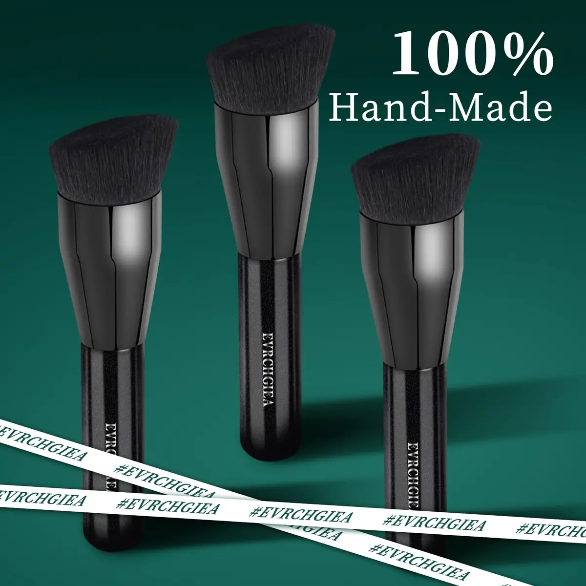 EVRCHGIEA Foundation Brush Flat Top Kabuki for Liquid, Cream & Powder | Travel Size Face Blending Brush - view 2