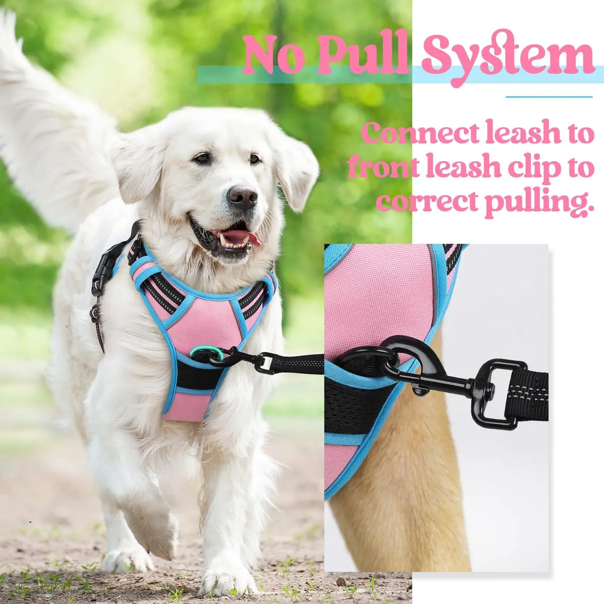 rabbitgoo Dog Harness, No Pull Medium Size | Adjustable, Breathable & Reflective - view 6