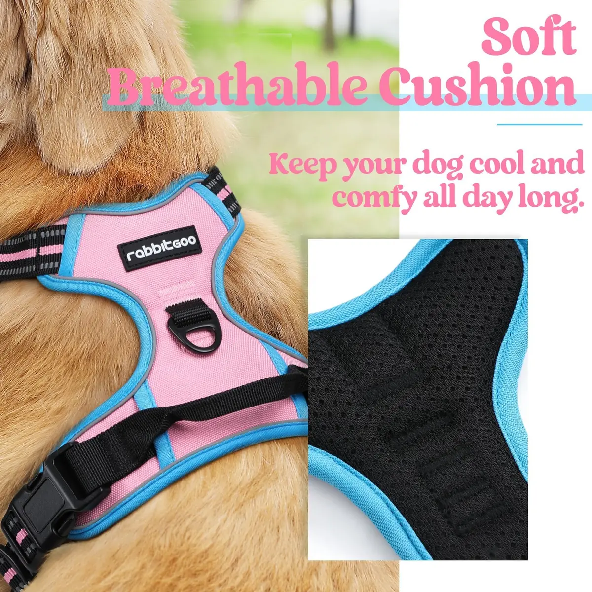 rabbitgoo Dog Harness, No Pull Medium Size | Adjustable, Breathable & Reflective - view 2