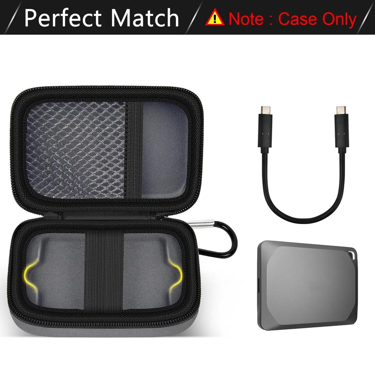 ANKHOH Carrying Case for Crucial X10/X9 Pro SSDs | 10.16cm x 7.49cm x 4.39cm (4" x 2.9" x 1.7") - view 3