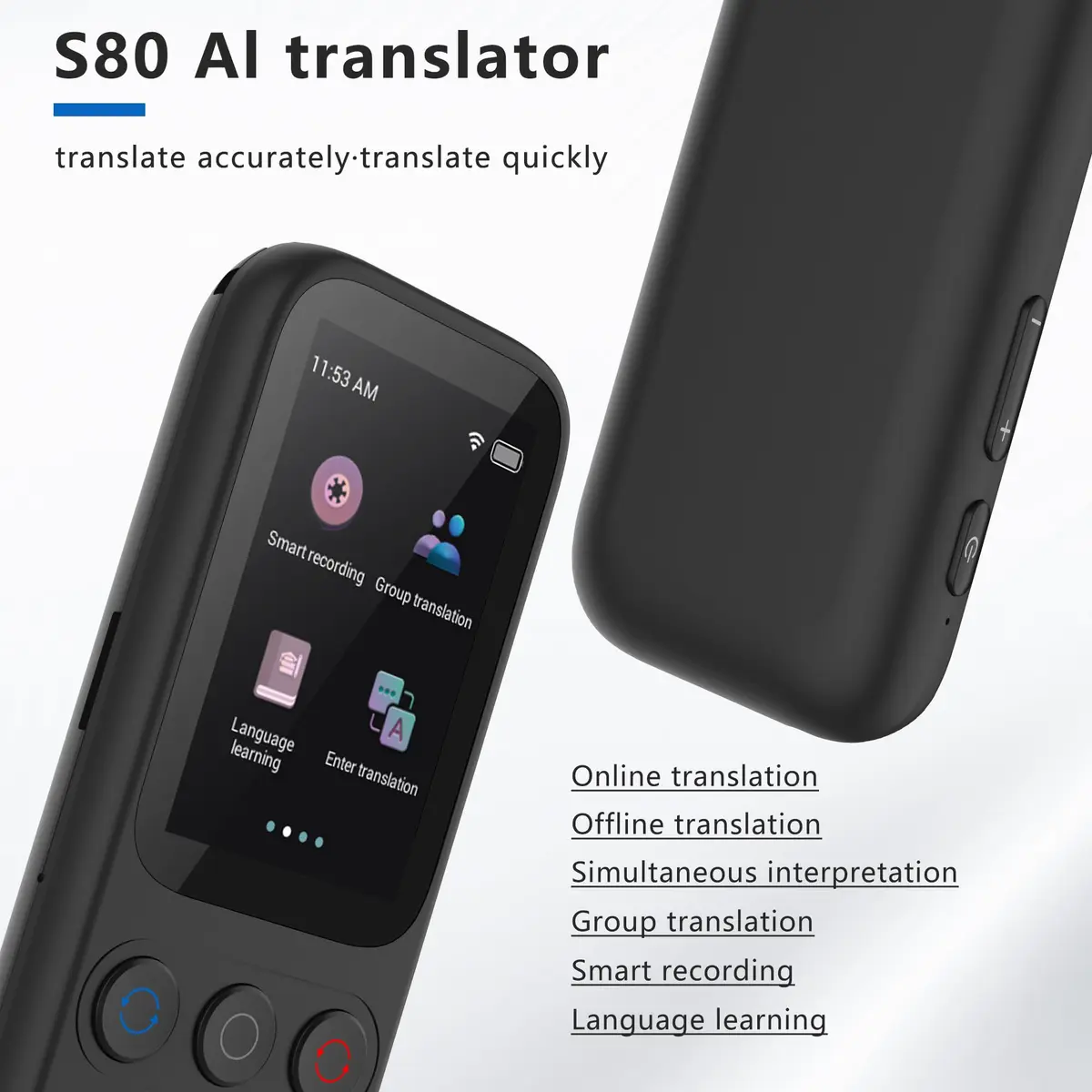 Rodxegu Language Translator Device 138 Languages Supported | Instant Offline Voice Translator for Travel Business Learning - view 2