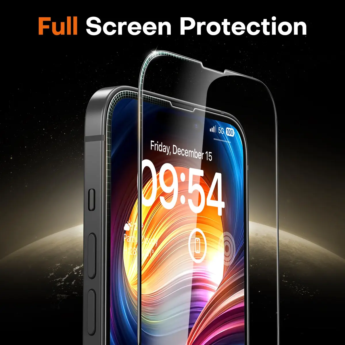 TOCOL iPhone 15 Screen Protector 6.1" | Easy Auto Installation & Impact Protection - view 5
