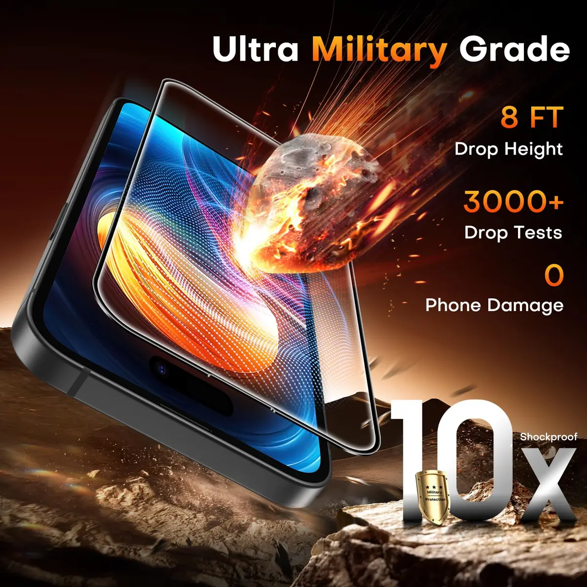 TOCOL iPhone 15 Screen Protector 6.1" | Easy Auto Installation & Impact Protection - view 6