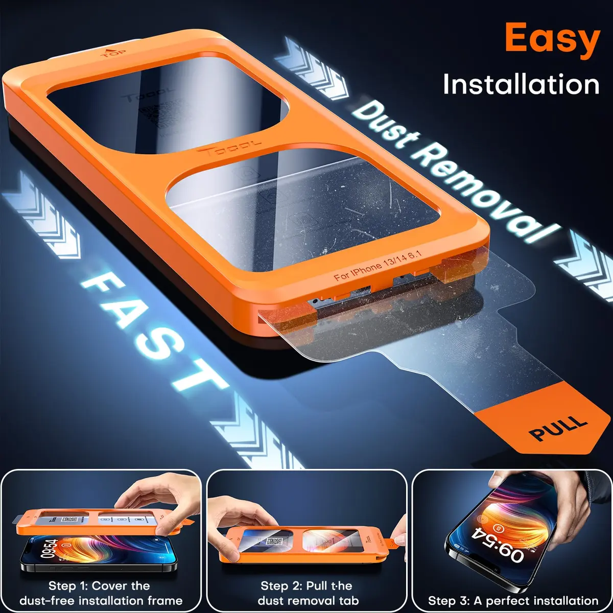 TOCOL iPhone 14 Screen Protector 6.1" | Auto-Install, 9H+ Impact & Scratch Resistance - view 2