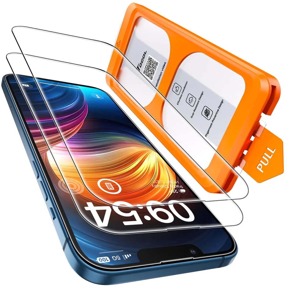 TOCOL iPhone 13 Screen Protector 6.1" | Easy Auto Installation & Impact Protection - main product image