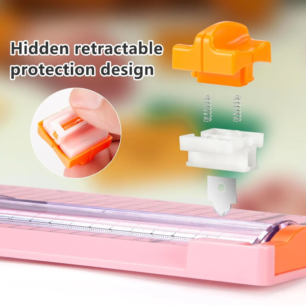 WORKLION Paper Cutter Pink 12 Inch | Safe, Precise & Portable Crafting Tool - view 5