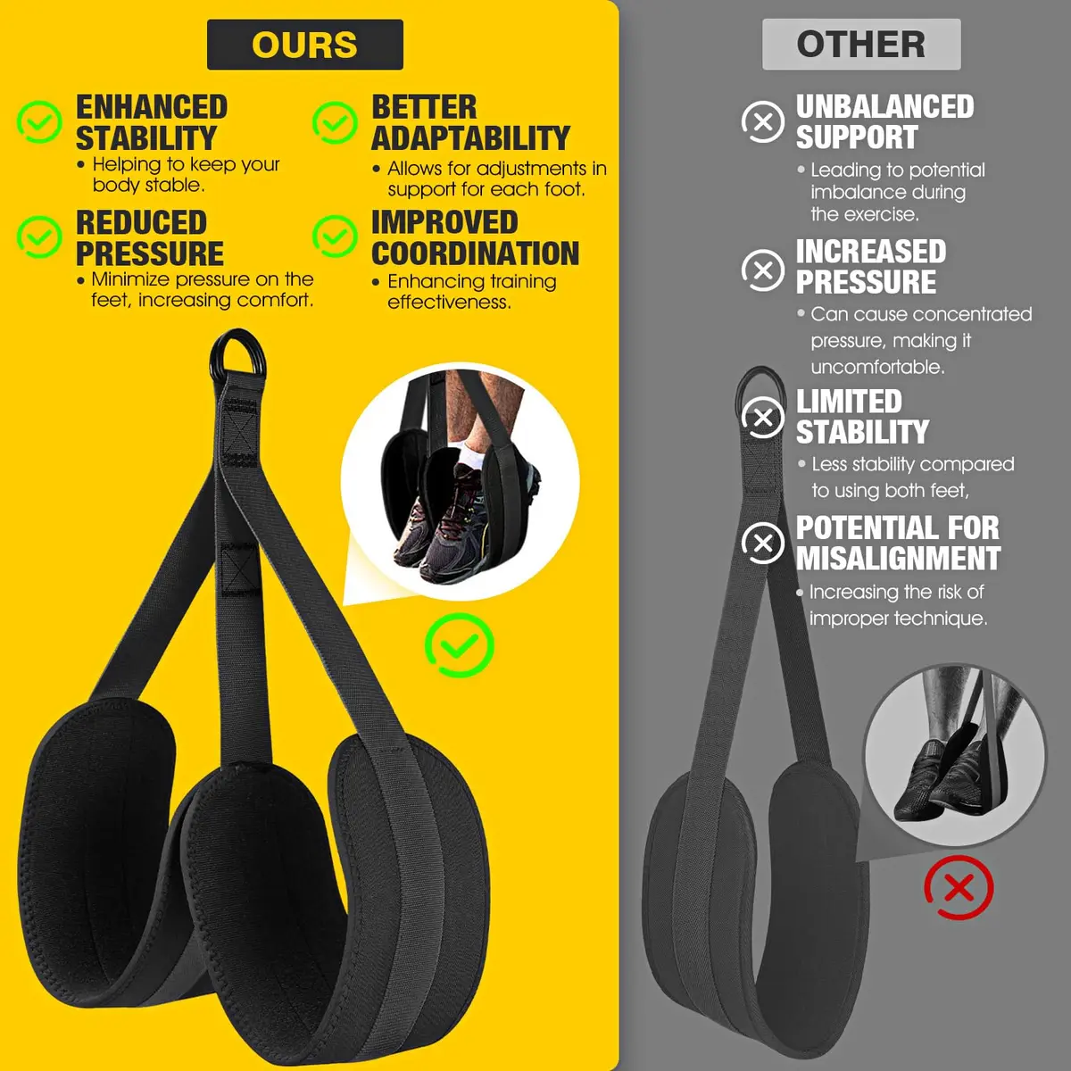 Ayombo Adjustable Pull Up Assistance Bands Set | 75lb-300lb Resistance, Natural Rubber Latex Tubes, 1.36kg (3lb) - view 2