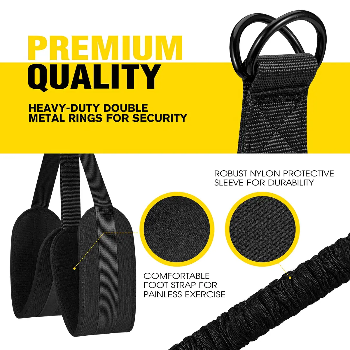Ayombo Adjustable Pull Up Assistance Bands Set | 75lb-300lb Resistance, Natural Rubber Latex Tubes, 1.36kg (3lb) - view 4