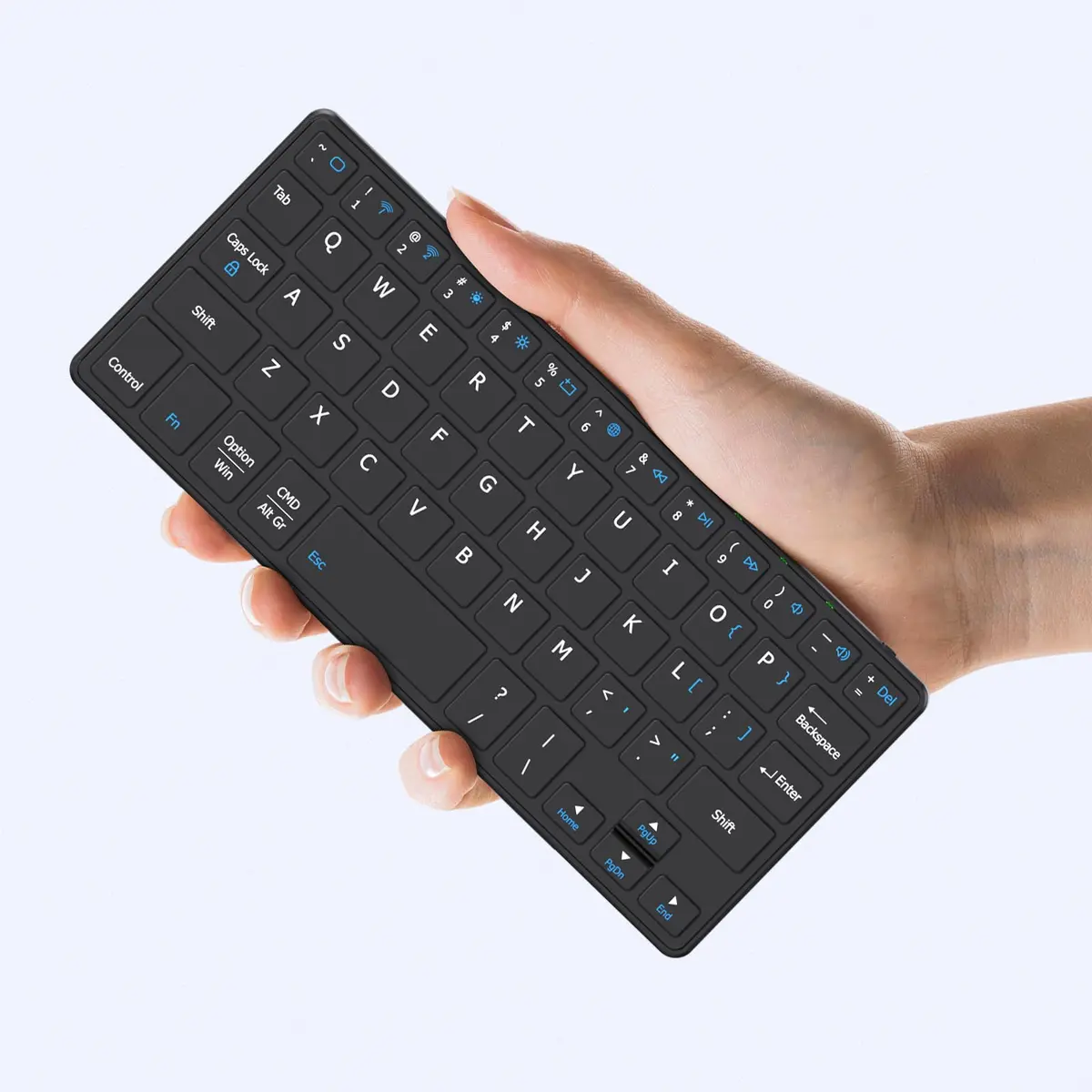 Kenkor Portable Wireless Mini Keyboard with Adjustable Stand | Bluetooth, Rechargeable, Compact & Lightweight - main product image